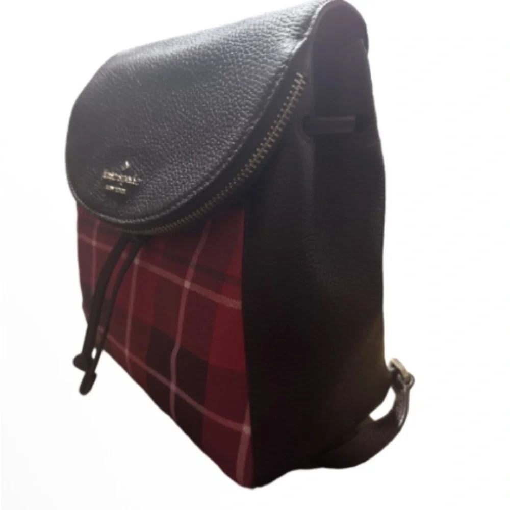 Kate Spade leila medium flap Plaid Backpack